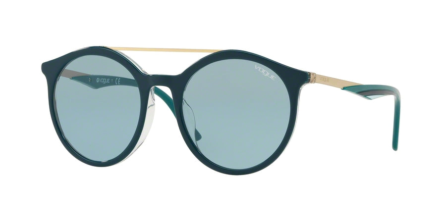 Vogue VO5242SF Round Sunglasses  268580-TOP DARK GREEN/TRANSPARENT 51-19-140 - Color Map green