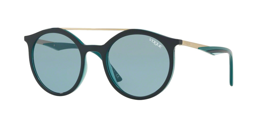 Vogue VO5242S Round Sunglasses  268380-TOP DK GREEN/GREEN TRANSP 50-20-140 - Color Map green