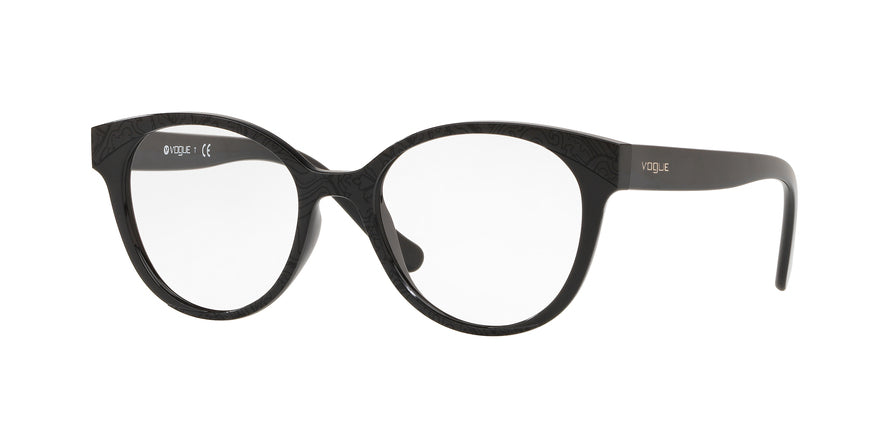 Vogue VO5244 Round Eyeglasses  W44-BLACK/SERIGRAPHY 51-17-140 - Color Map black