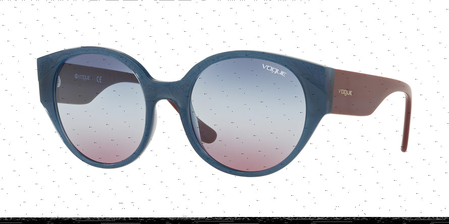 Vogue VO5245S Round Sunglasses  26800K-OPAL LIGHT BLUE/SERIGRAPHY 53-19-140 - Color Map clear