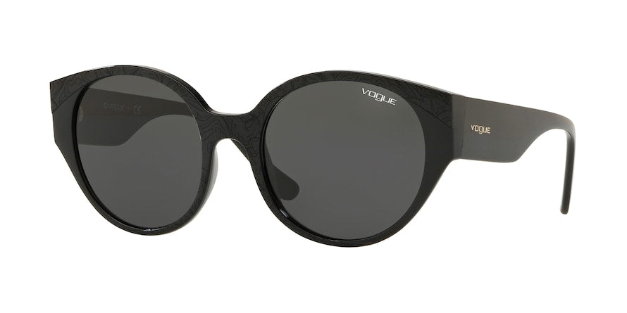 Vogue VO5245S Round Sunglasses  W44/87-BLACK/SERIGRAPHY 53-19-140 - Color Map black
