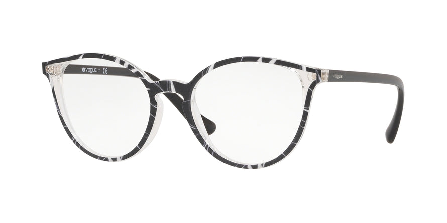 Vogue VO5254 Phantos Eyeglasses  2698-TOP BLACK/TEXT WHITE TRANSP 50-18-140 - Color Map multi