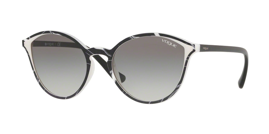 Vogue VO5255S Phantos Sunglasses  269411-TOP BLACK/TEXTURE WHITE 55-19-140 - Color Map multi