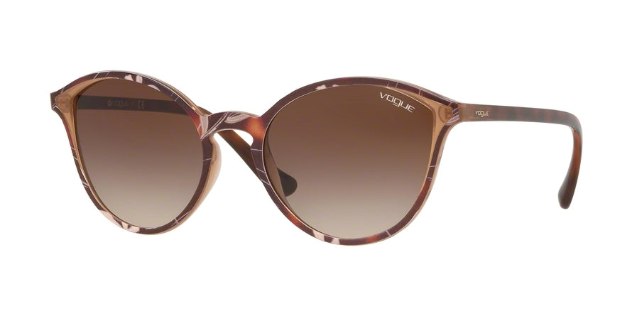 Vogue VO5255S Phantos Sunglasses  269513-TOP HAVANA/TEXT BEIGE BROWN 55-19-140 - Color Map multi