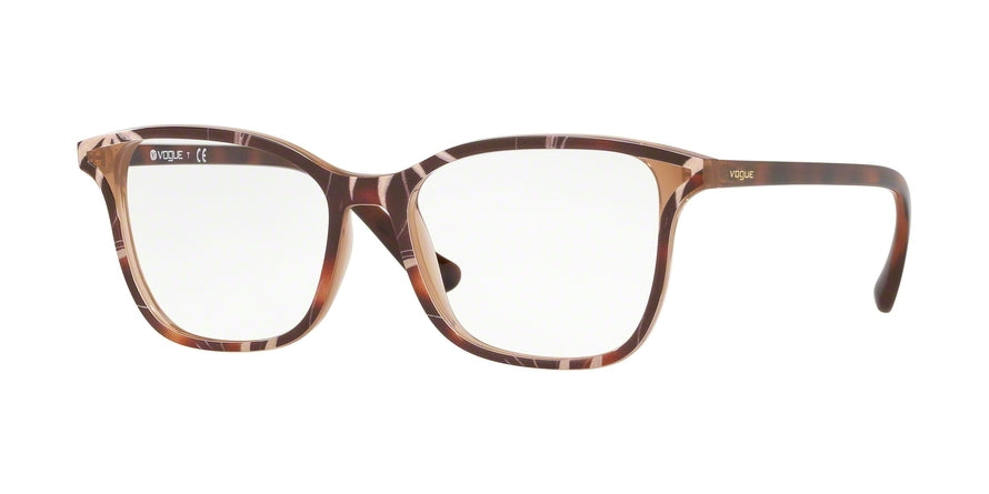 Vogue VO5256 Rectangle Eyeglasses  2695-TOP HAVANA/TEXT BEIGE LT BROWN 51-16-140 - Color Map multi
