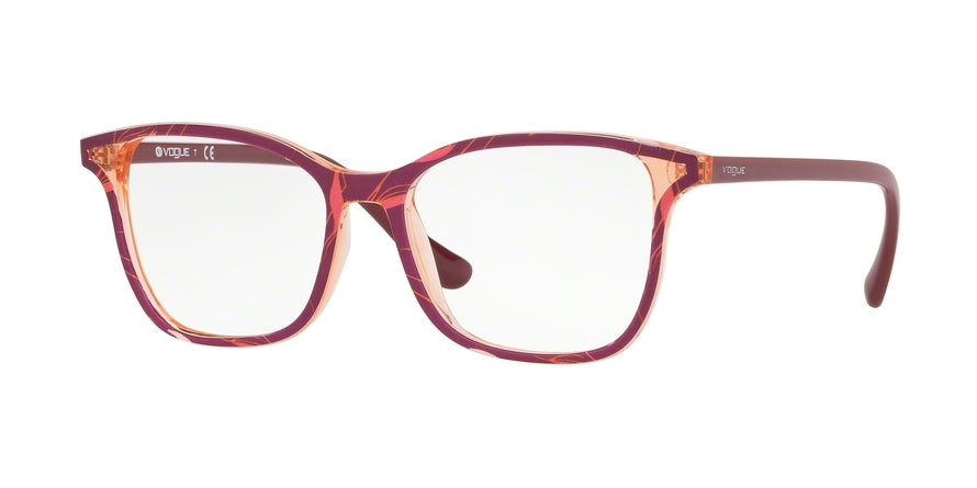 Vogue VO5256 Rectangle Eyeglasses  2697-TOP RED/TEXT ORANGE PINK 53-16-140 - Color Map multi