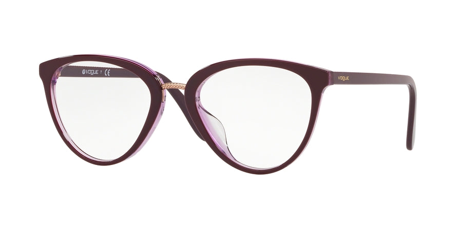 Vogue VO5259F Rectangle Eyeglasses  2084-TOP PURPLE/PURPLE TRANSP 53-19-140 - Color Map purple