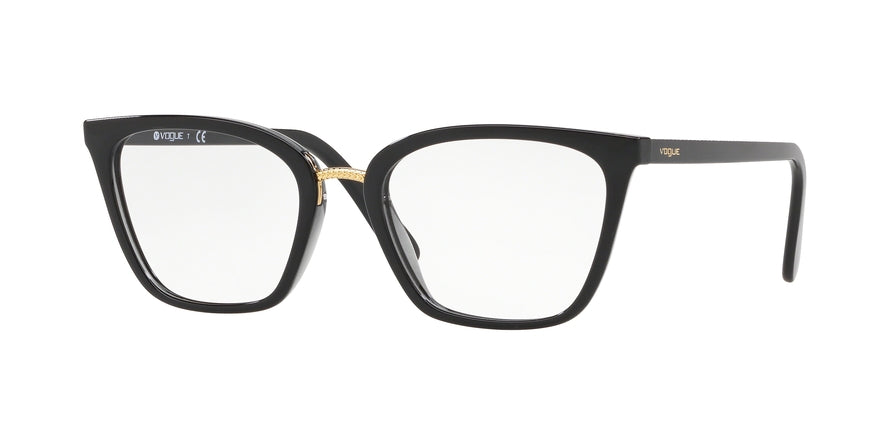 Vogue VO5260 Rectangle Eyeglasses  2385-TOP BLACK/TRANSPARENT GREY 53-19-140 - Color Map black