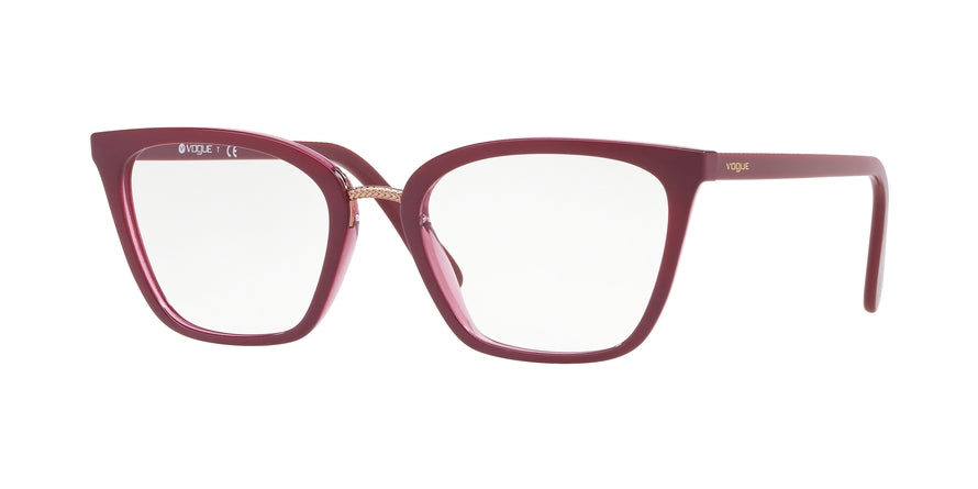 Vogue VO5260 Rectangle Eyeglasses  2555-TOP DARK RED/RED TRANSP 53-19-140 - Color Map purple/reddish