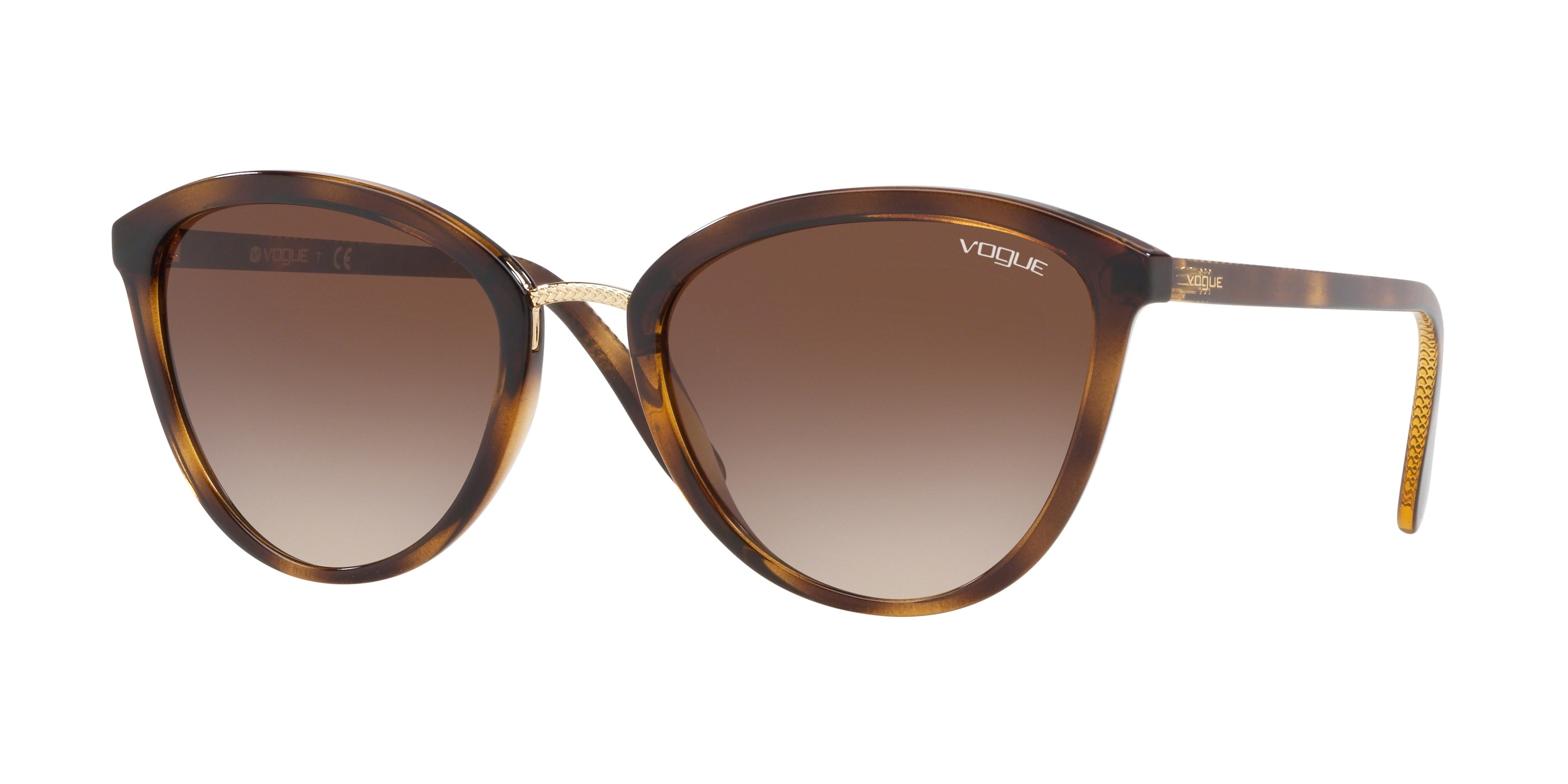 Vogue VO5270S Cat Eye Sunglasses  W65613-Dark Havana 57-140-21 - Color Map Brown