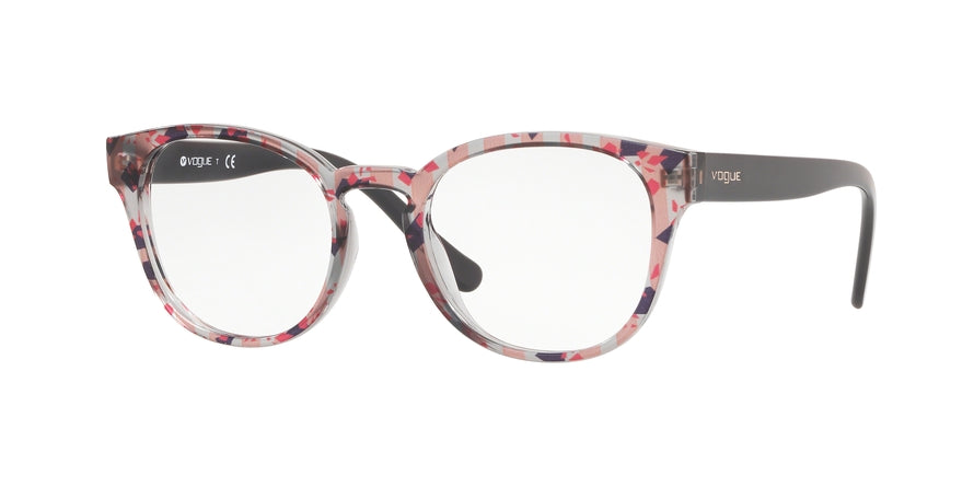 Vogue VO5272 Square Eyeglasses  2726-TEXT STRIPES ORAN BLK/RED TRGR 51-19-140 - Color Map multi