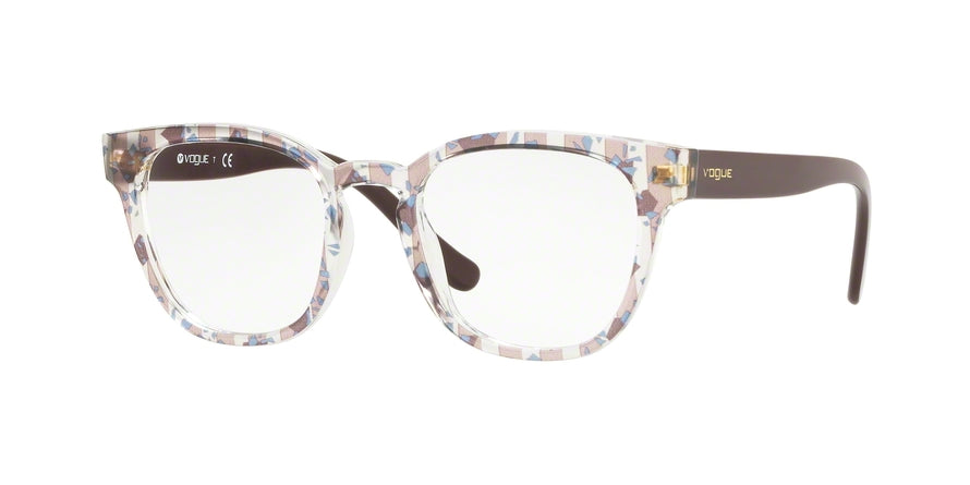 Vogue VO5273 Square Eyeglasses  2730-TEXT STRIPES BROWN/BLUE TRANSP 50-19-140 - Color Map multi