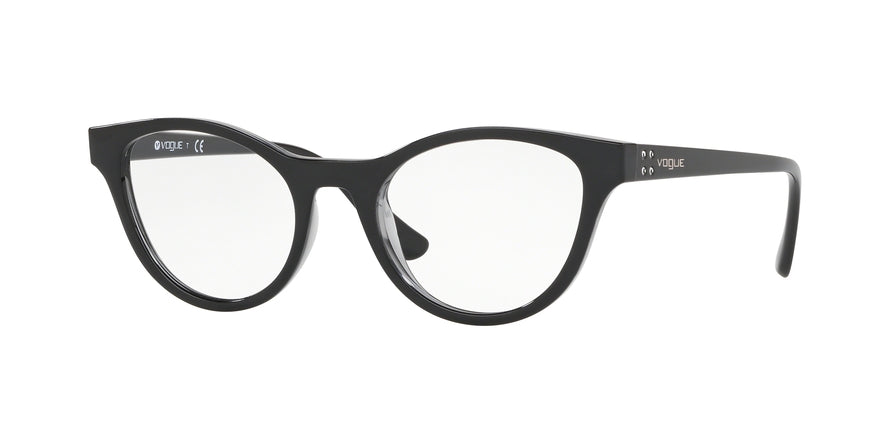 Vogue VO5274B Cat Eye Eyeglasses  2385-TOP BLACK/TRANSPARENT GREY 51-19-140 - Color Map black