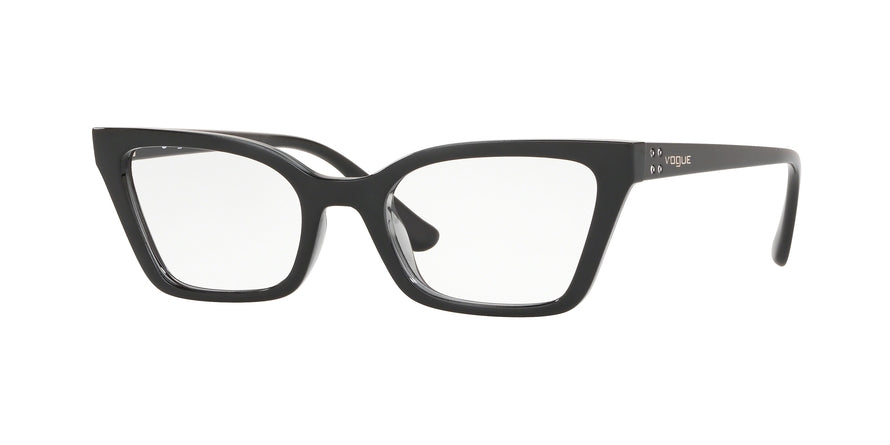 Vogue VO5275B Rectangle Eyeglasses  2385-TOP BLACK/TRANSPARENT GREY 52-19-140 - Color Map black