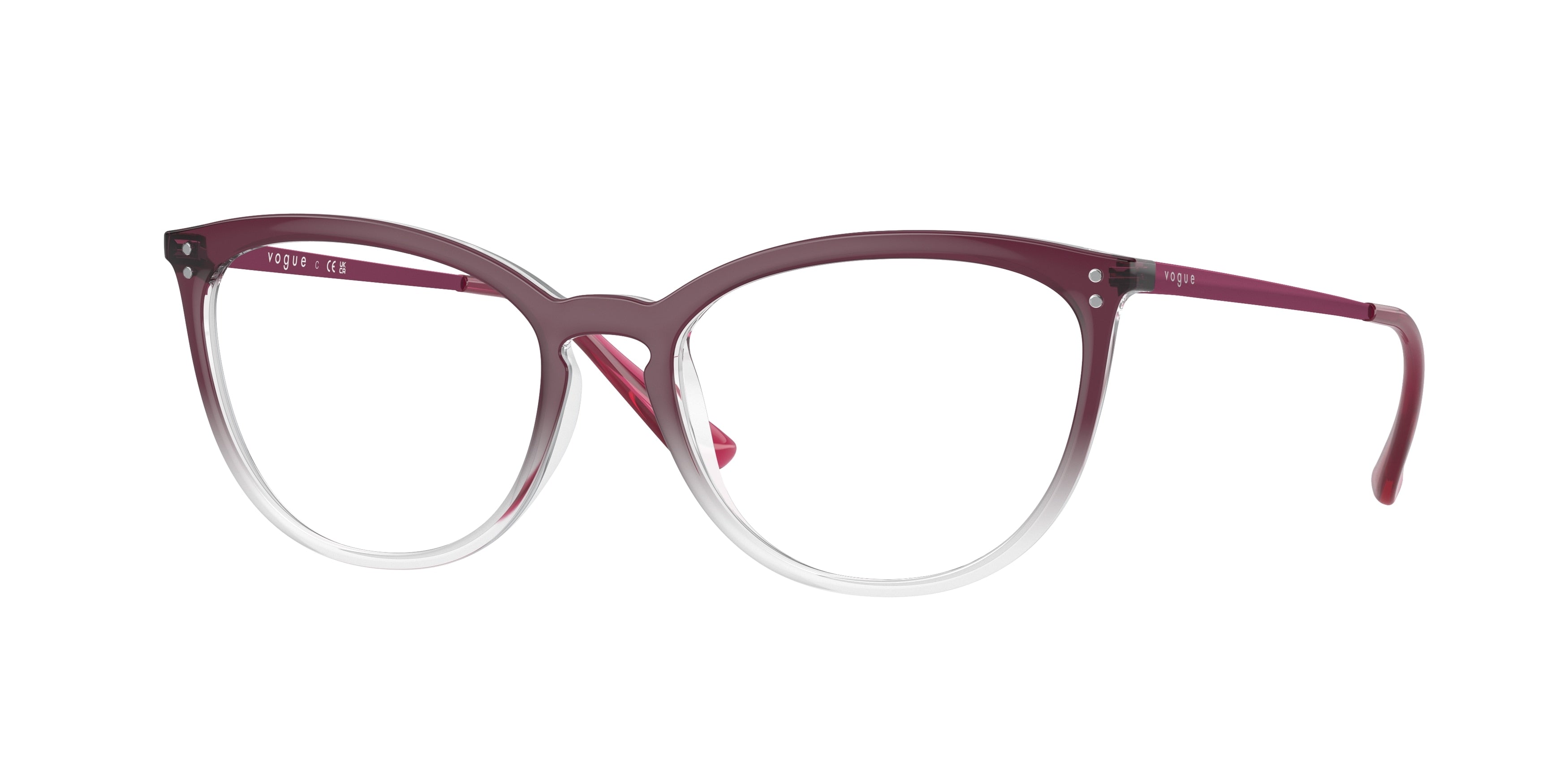 Vogue VO5276 Cat Eye Eyeglasses  2737-Top Gradient Violet/Crystal 53-140-17 - Color Map Violet