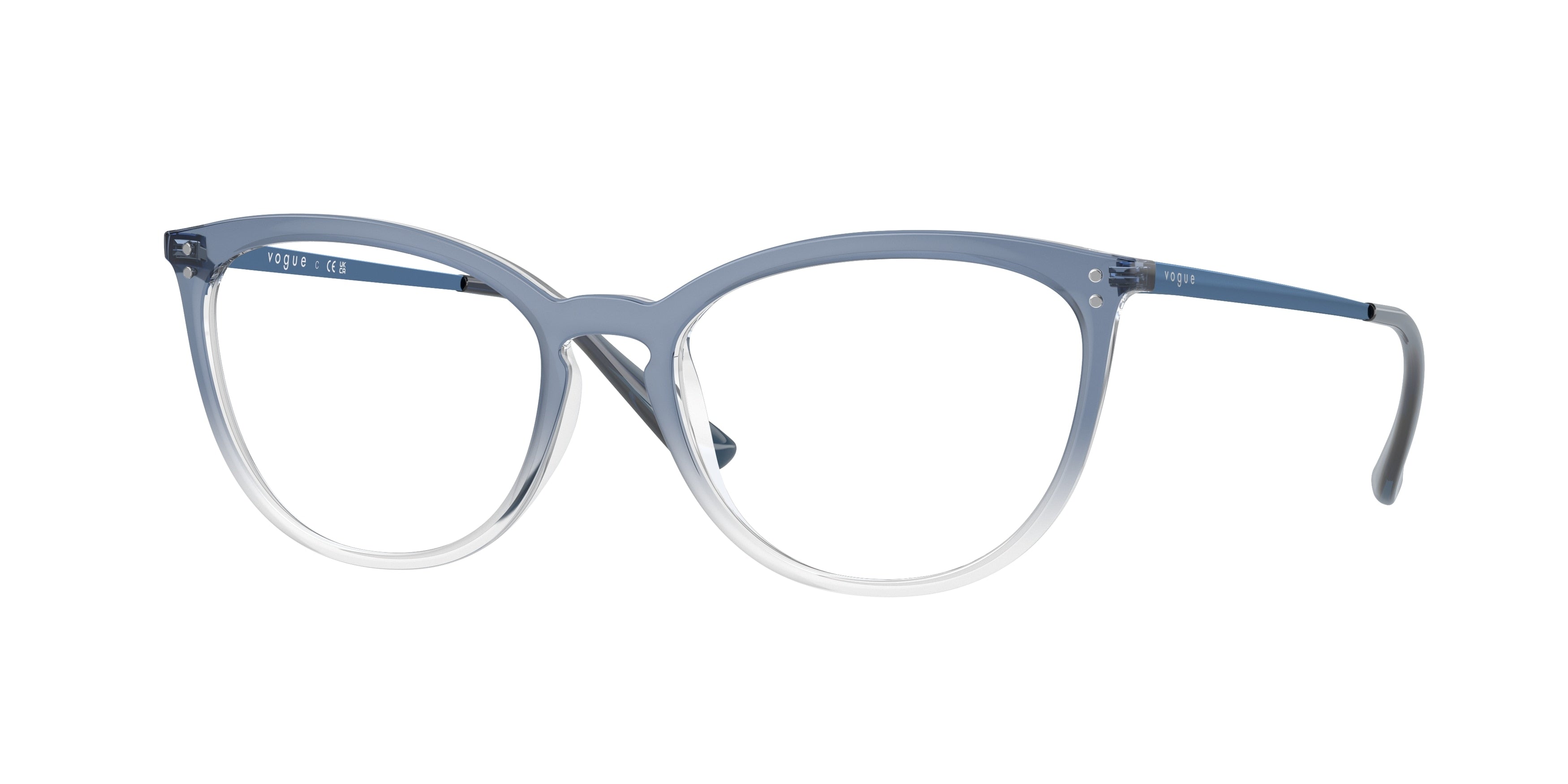 Vogue VO5276 Cat Eye Eyeglasses  2738-Top Gradient Blue/Crystal 53-140-17 - Color Map Blue