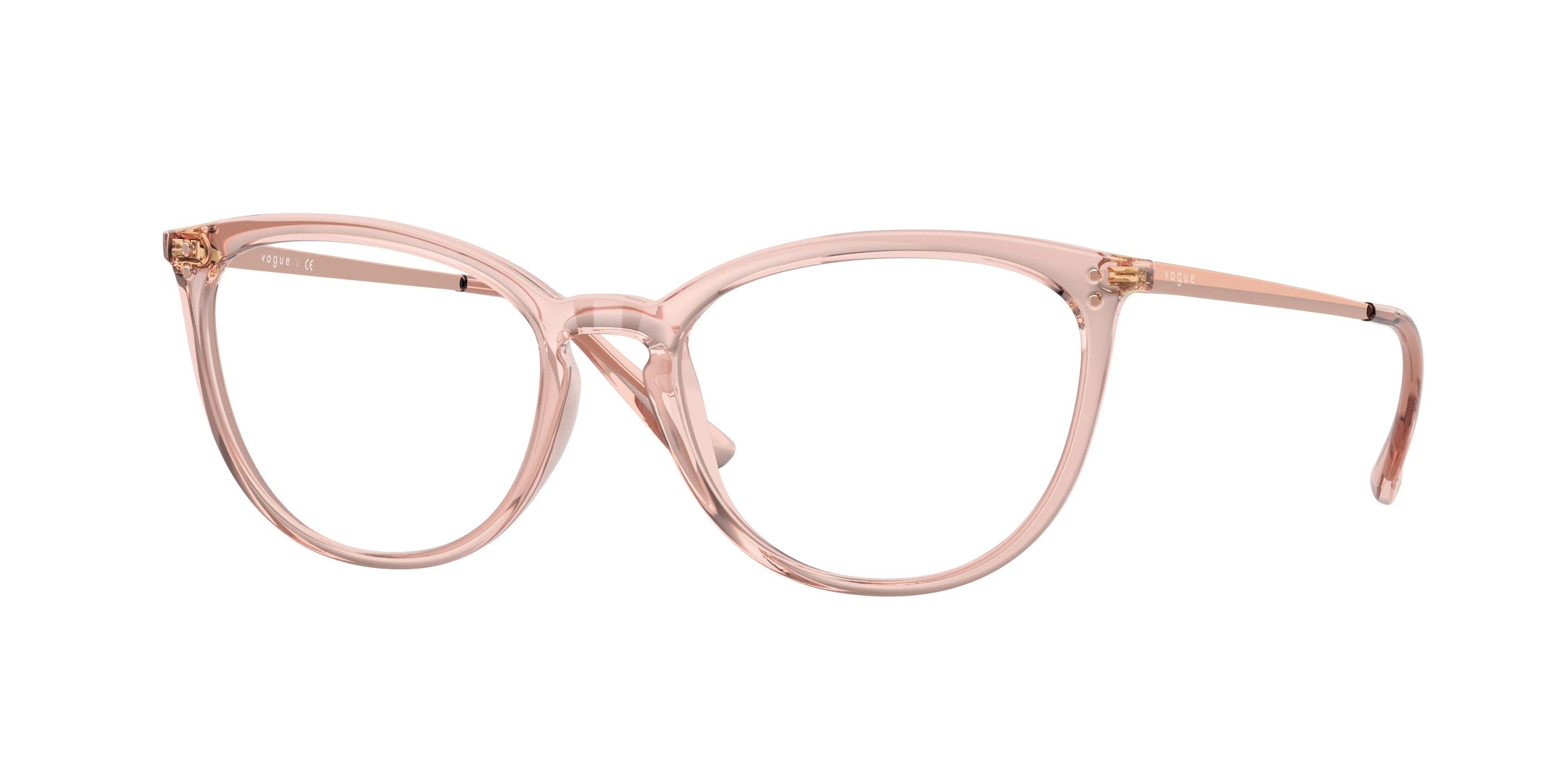 Vogue VO5276 Cat Eye Eyeglasses  2864-Transparent Pink 53-140-17 - Color Map Pink