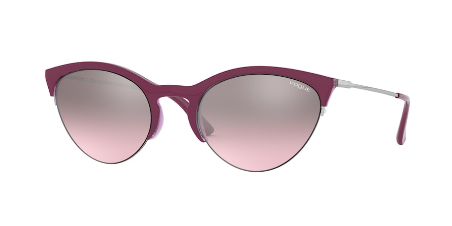 Vogue VO5287S Cat Eye Sunglasses  27567E-TOP CYCLAMEN/TRANSP LILAC 54-22-140 - Color Map purple/reddish