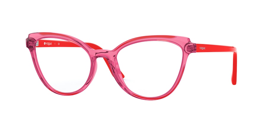 Vogue VO5291 Butterfly Eyeglasses  2766-TRANSPARENT RED/RED 53-18-140 - Color Map red