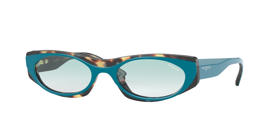 Vogue VO5316S Pillow Sunglasses  28168E-TOP GREEN/BLUE MULTI HAVANA 52-19-135 - Color Map green