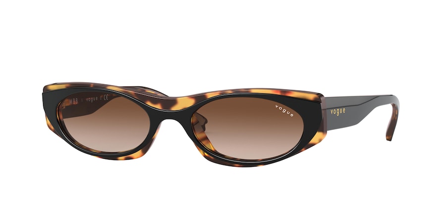 Vogue VO5316S Pillow Sunglasses  281813-TOP BLACK HAVANA 52-19-135 - Color Map black