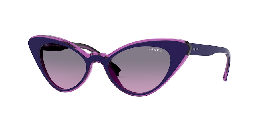 Vogue VO5317S Cat Eye Sunglasses  280990-TOP DARK BLUE/FUXIA TRANSP 49-17-135 - Color Map blue