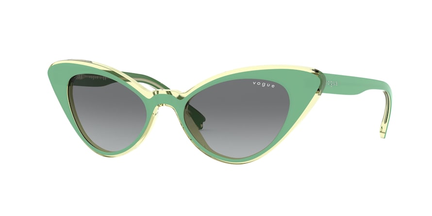 Vogue VO5317S Cat Eye Sunglasses  281011-TOP LIGHT GREEN/BEIGE TRANSP 49-17-135 - Color Map green