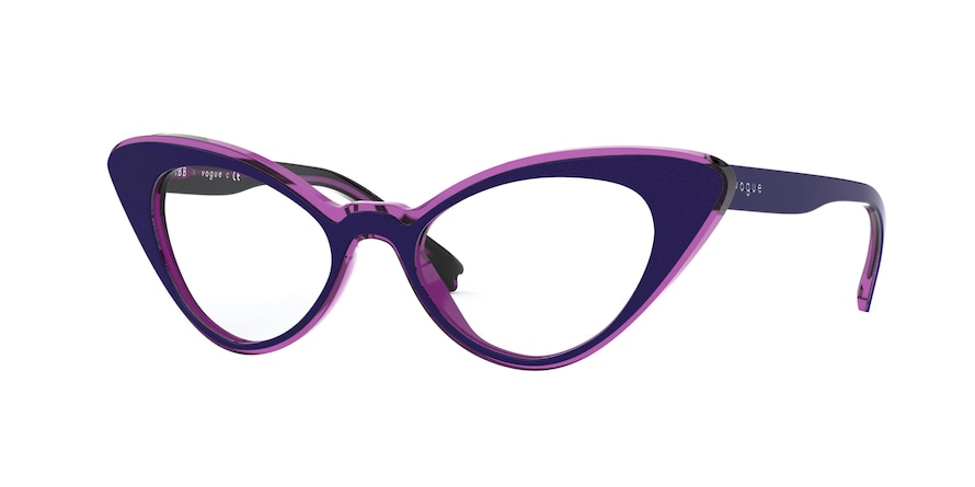 Vogue VO5317 Cat Eye Eyeglasses  2809-TOP DARK BLUE/FUXIA TRANSP 49-17-135 - Color Map blue