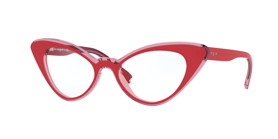 Vogue VO5317 Cat Eye Eyeglasses  2811-TOP RED/PINK TRANSPARENT 49-17-135 - Color Map red