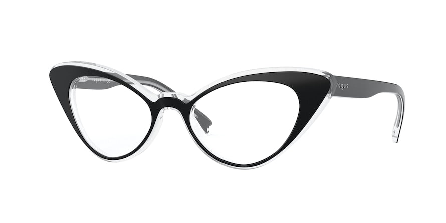 Vogue VO5317 Cat Eye Eyeglasses  W827-TOP BLACK/CRYSTAL 49-17-135 - Color Map black