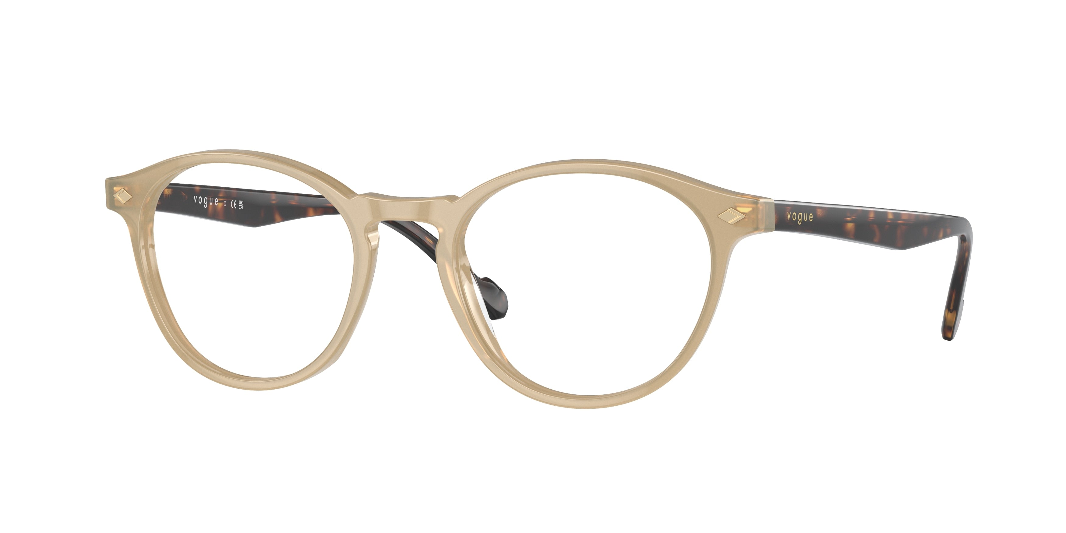 Vogue VO5326 Oval Eyeglasses  W900-Opal Beige 51-145-19 - Color Map Brown