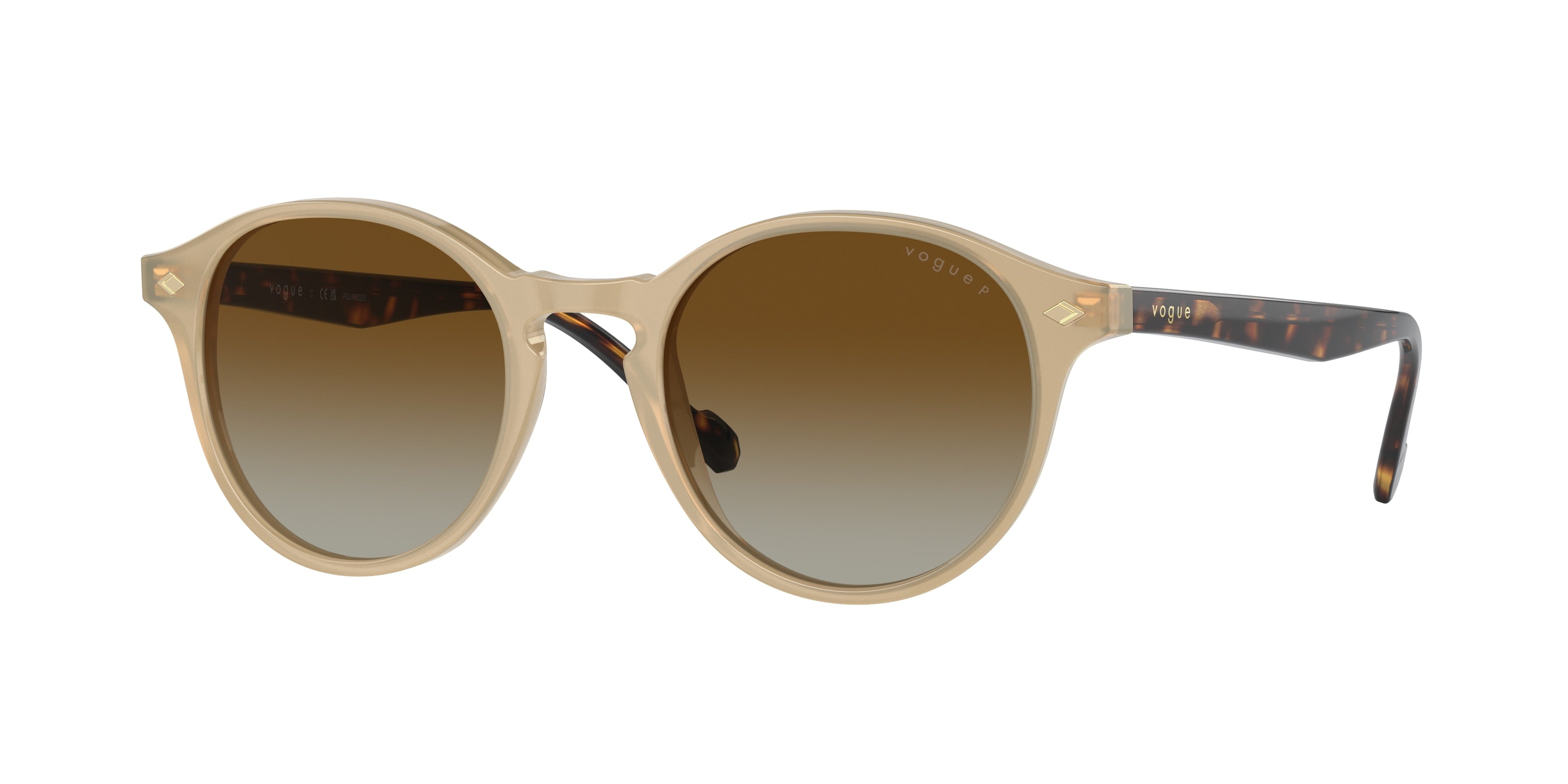 Vogue VO5327S Phantos Sunglasses  W900T5-Opal Beige 51-145-20 - Color Map Brown