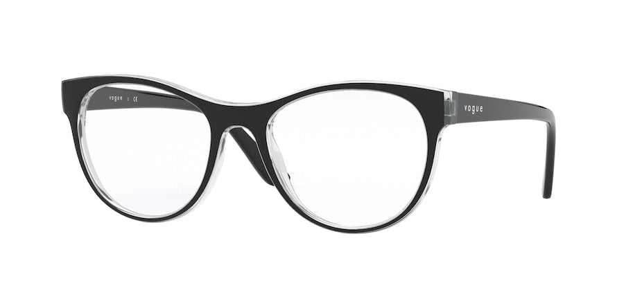 Vogue VO5336 Oval Eyeglasses  2839-TOP BLACK/SERIGRAPHY 52-19-140 - Color Map black