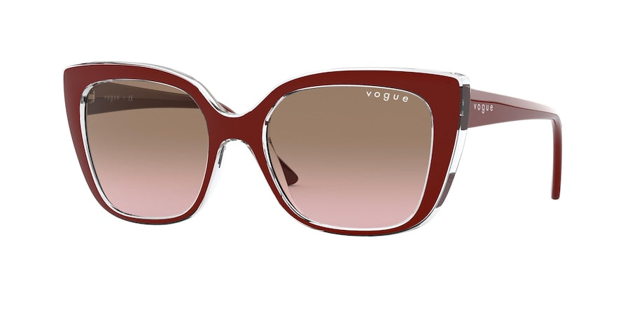 Vogue VO5337SF Square Sunglasses  284314-TOP BORDEAUX/TRANSPARENT 54-17-140 - Color Map violet