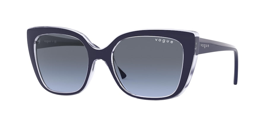 Vogue VO5337SF Square Sunglasses  28448F-TOP BLUE/TRANSPARENT 54-17-140 - Color Map blue