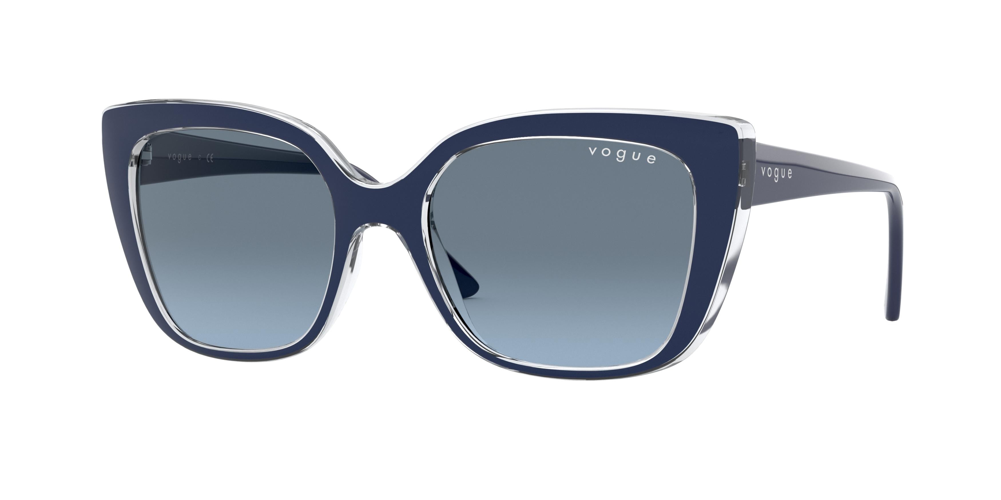 Vogue VO5337S Square Sunglasses  2841V1-Top Blue/Serigraphy 53-140-18 - Color Map Blue