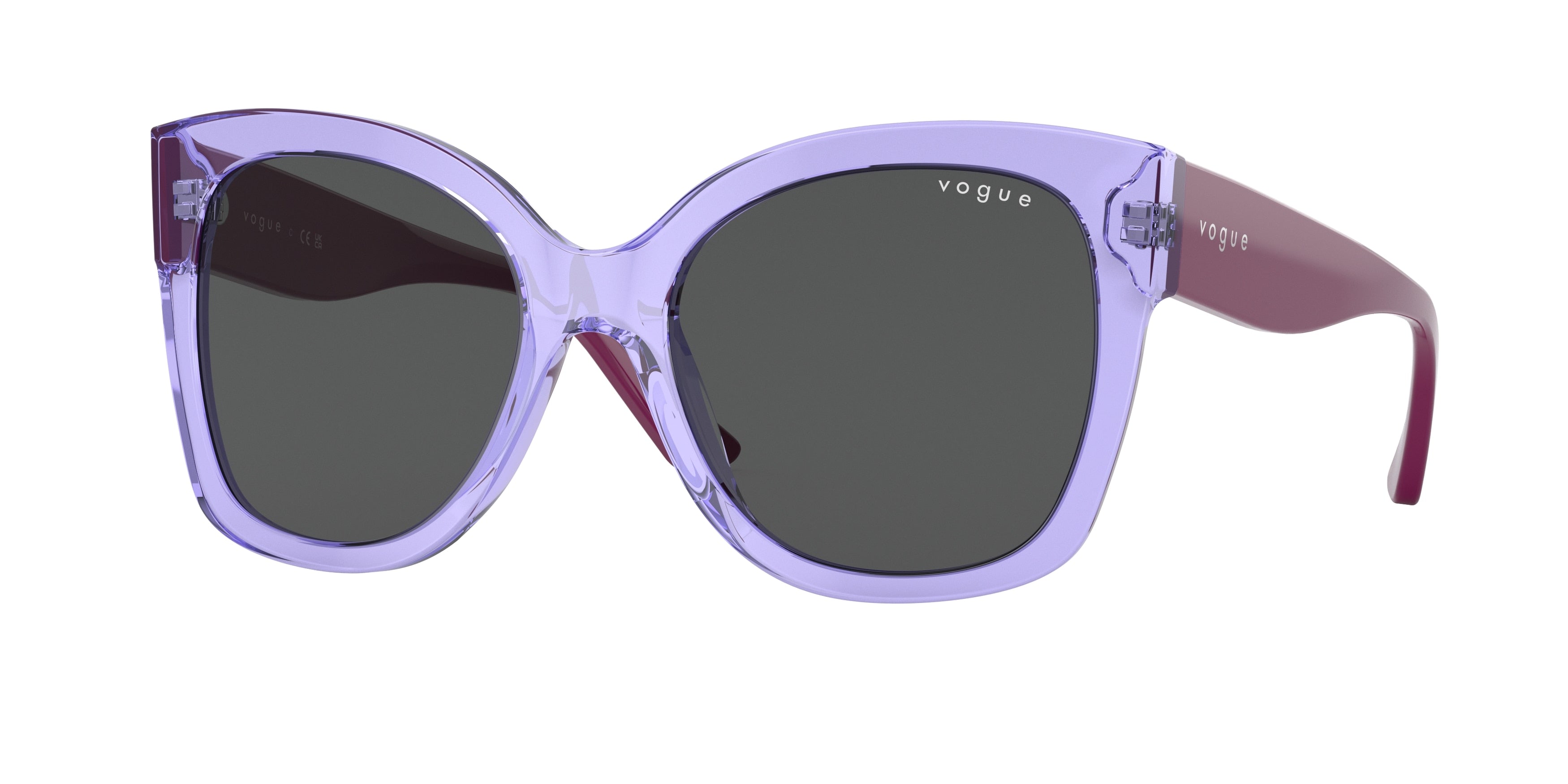 Vogue VO5338S Pillow Sunglasses  295087-Transparent Lilac 54-140-19 - Color Map Violet
