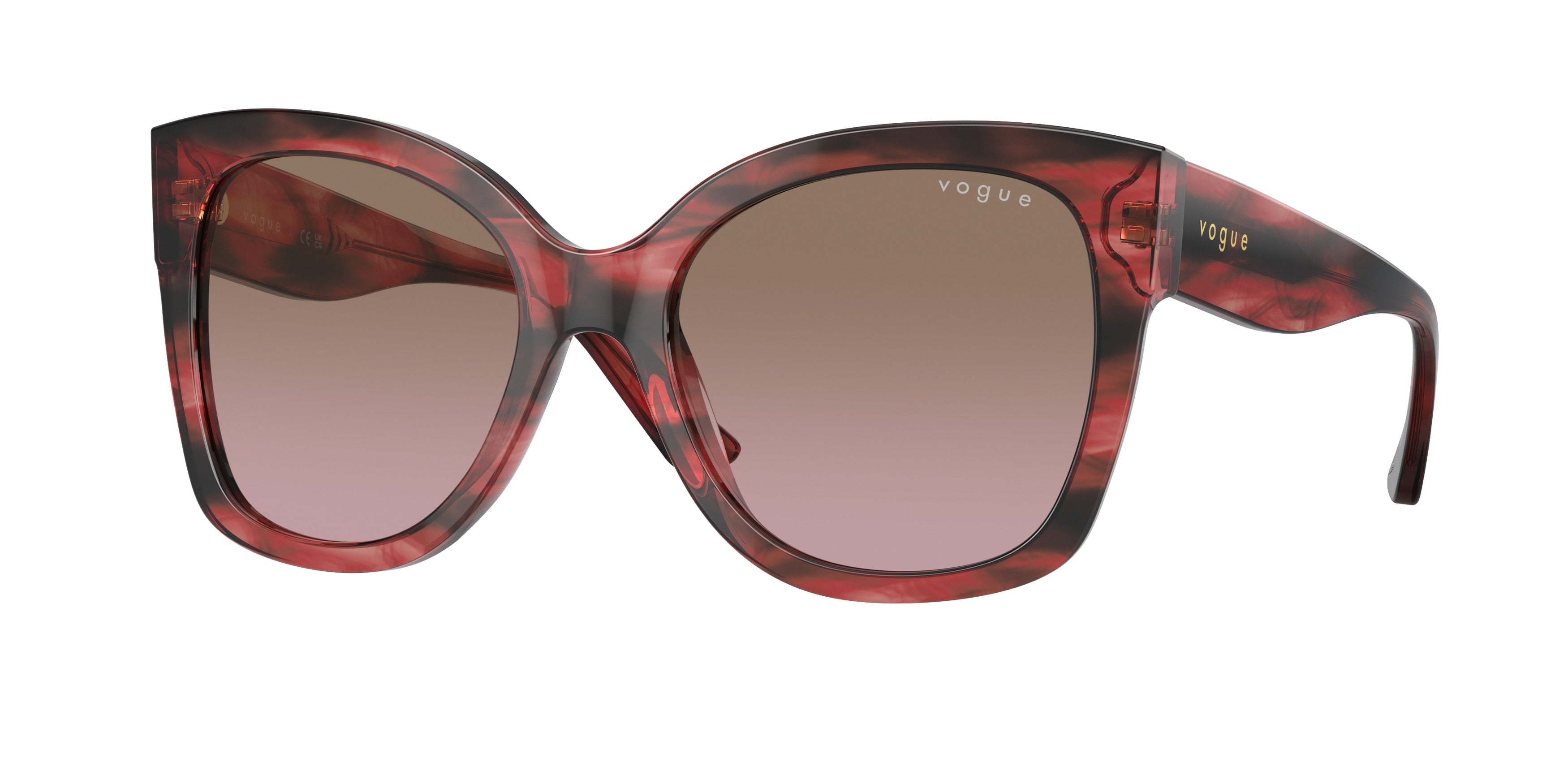 Vogue VO5338S Pillow Sunglasses  308914-Red Havana 54-140-19 - Color Map Red
