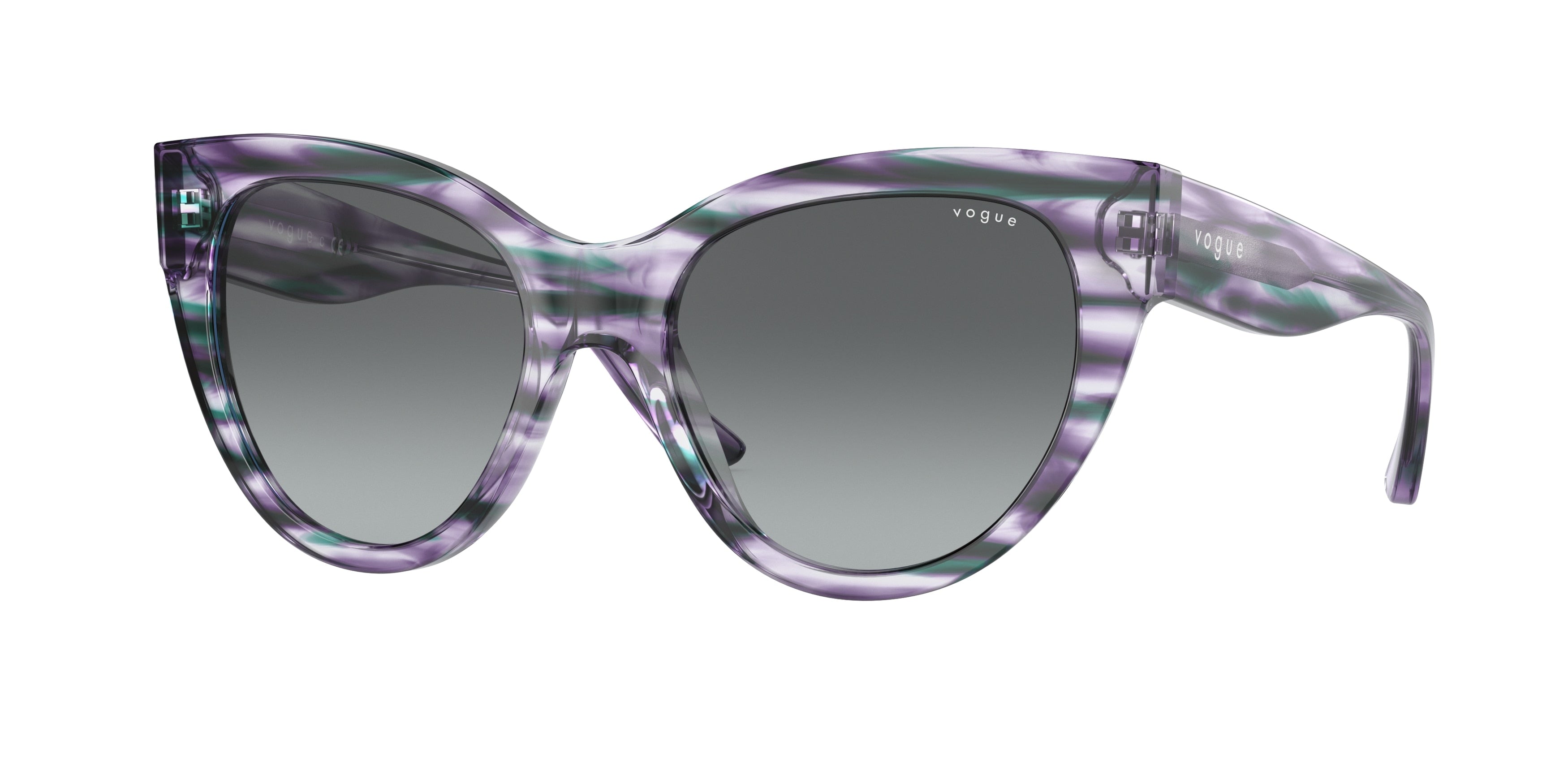 Vogue VO5339S Cat Eye Sunglasses  286611-Striped Purple Violet 52-140-18 - Color Map Violet