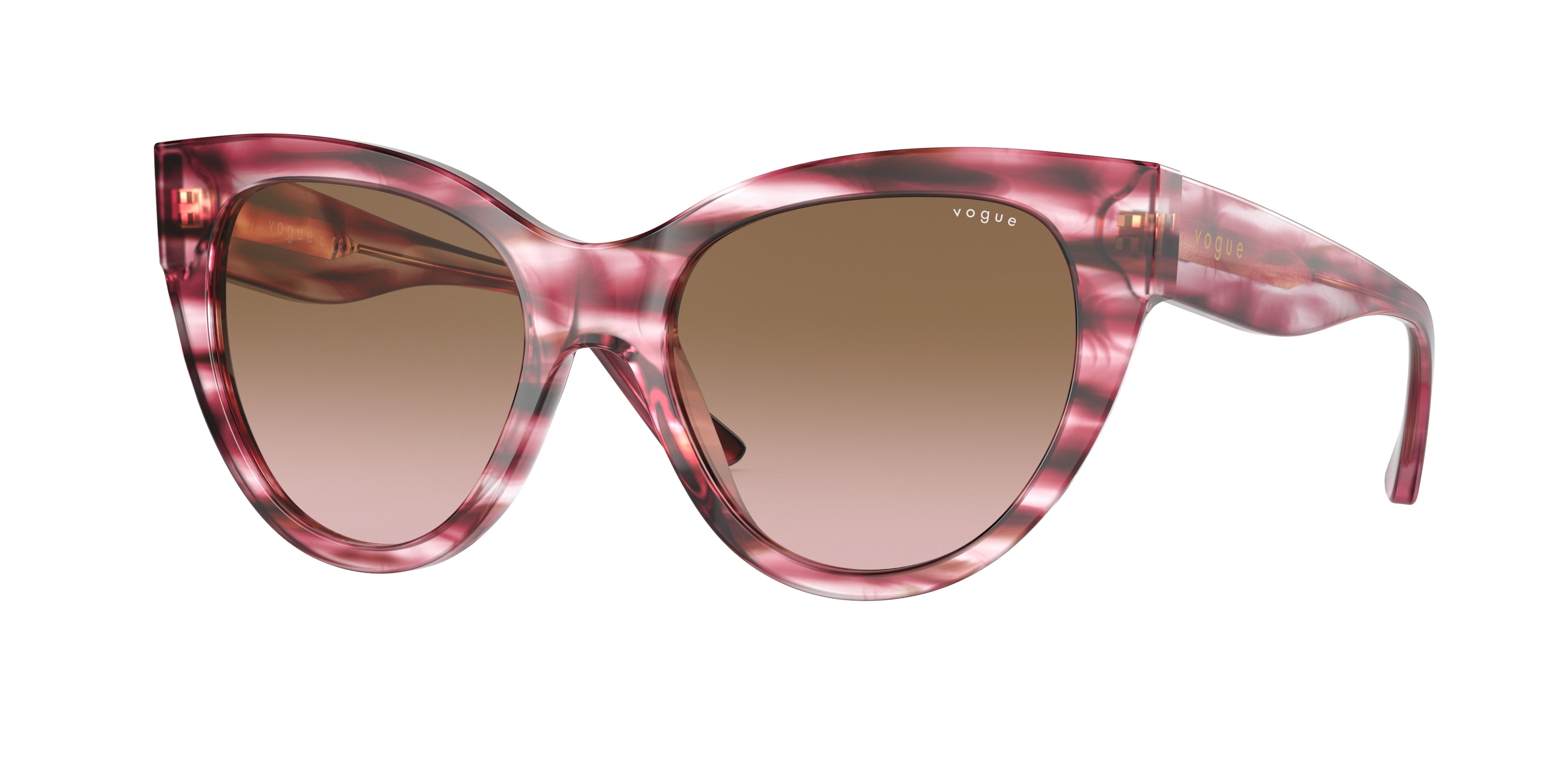 Vogue VO5339S Cat Eye Sunglasses  286911-Striped Red 52-140-18 - Color Map Red