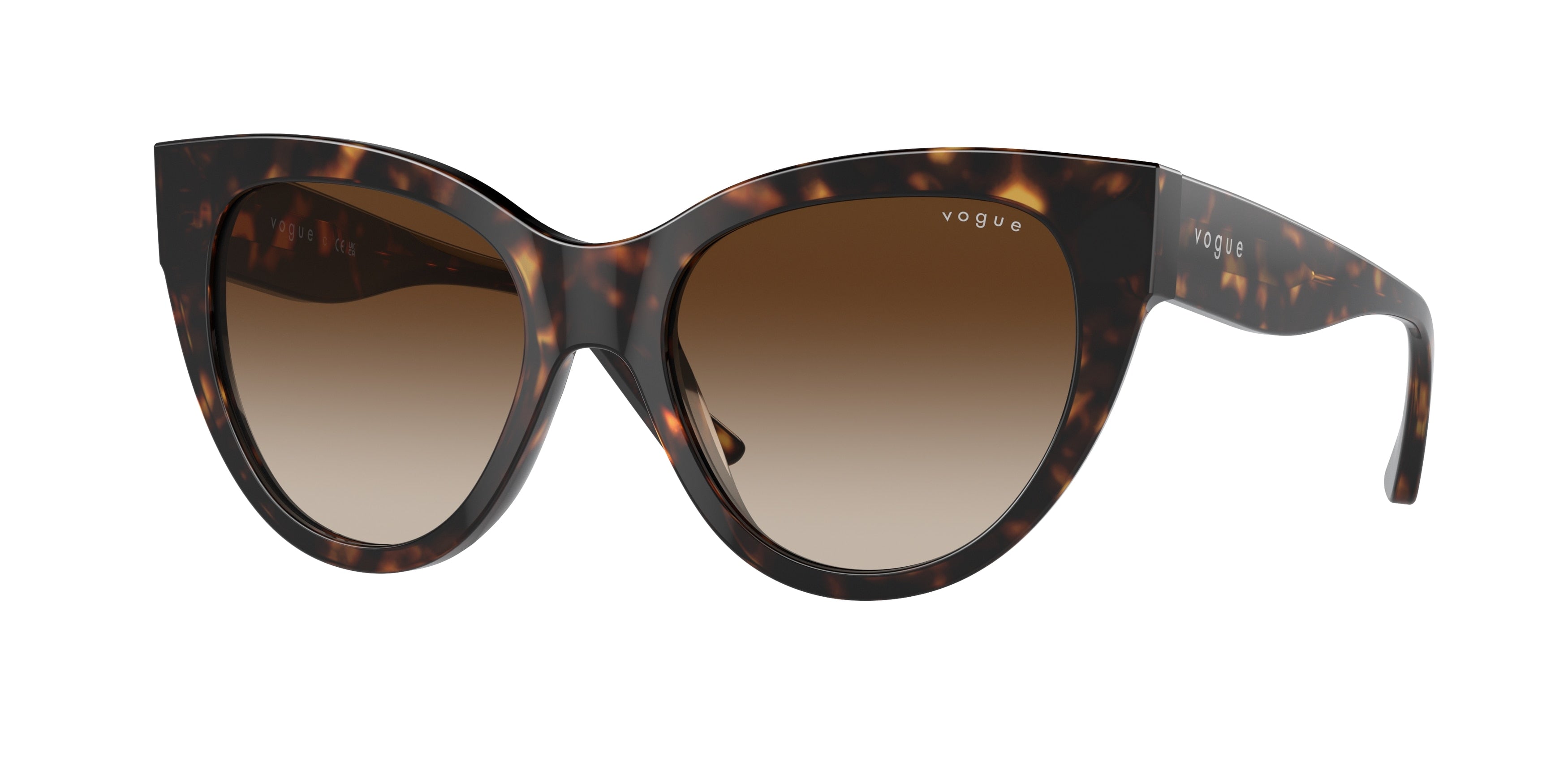 Vogue VO5339S Cat Eye Sunglasses  W65613-Dark Havana 52-140-18 - Color Map Brown