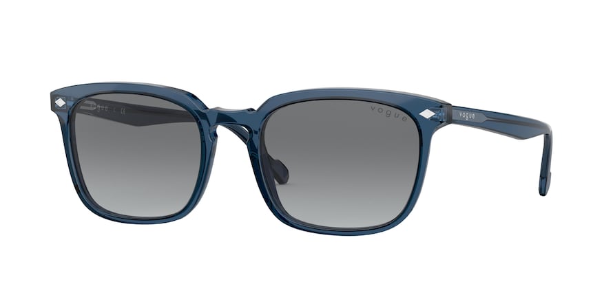Vogue VO5347S Rectangle Sunglasses  276011-TRANSPARENT BLUE 53-19-145 - Color Map blue