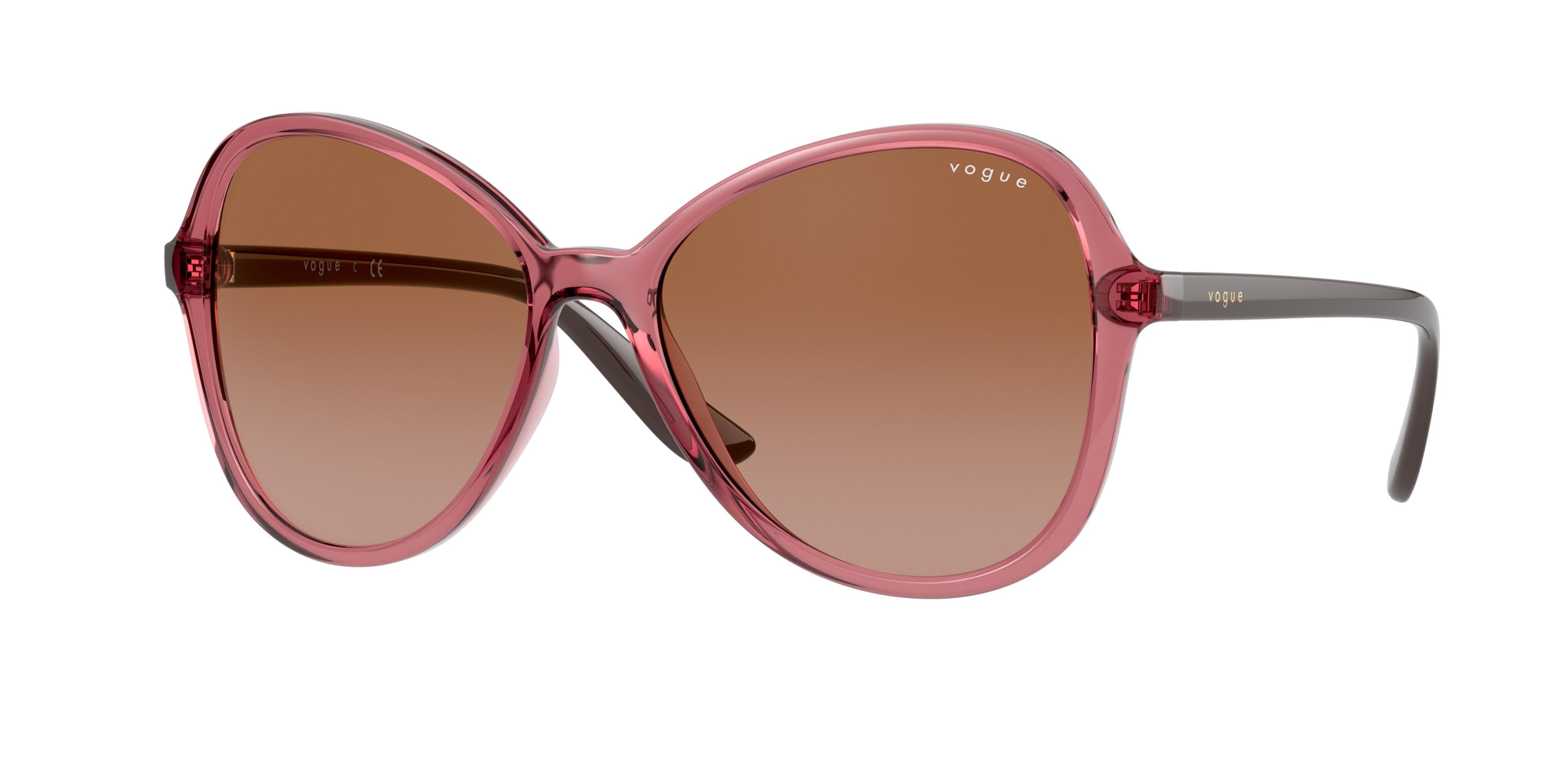 Vogue VO5349S Butterfly Sunglasses  286513-Transparent Pink 55-140-16 - Color Map Pink