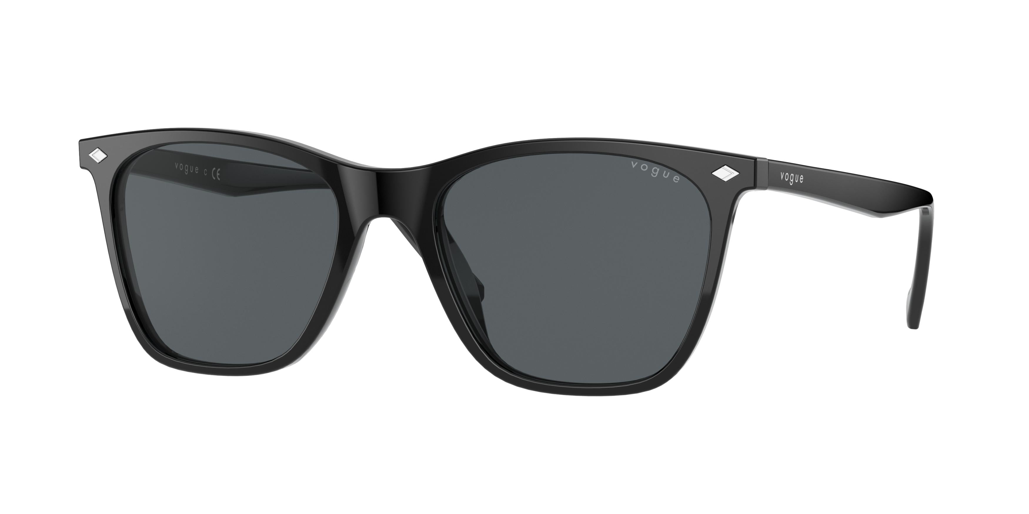 Vogue VO5351S Rectangle Sunglasses  W44/87-Black 54-145-19 - Color Map Black