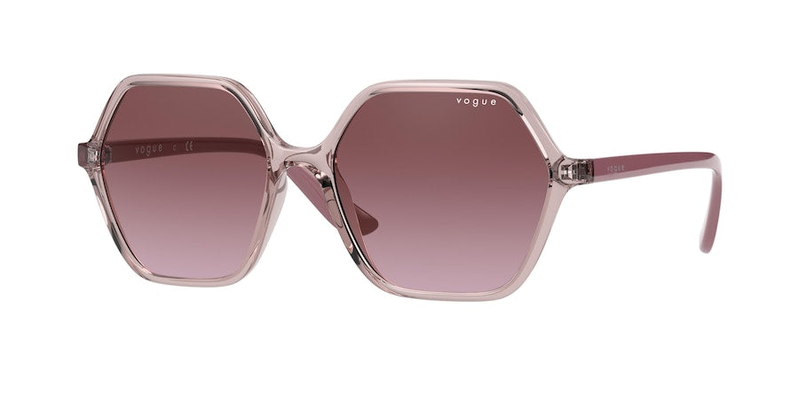 Vogue VO5361SF Irregular Sunglasses  28288H-TRANSPARENT PINK 56-15-140 - Color Map light blue