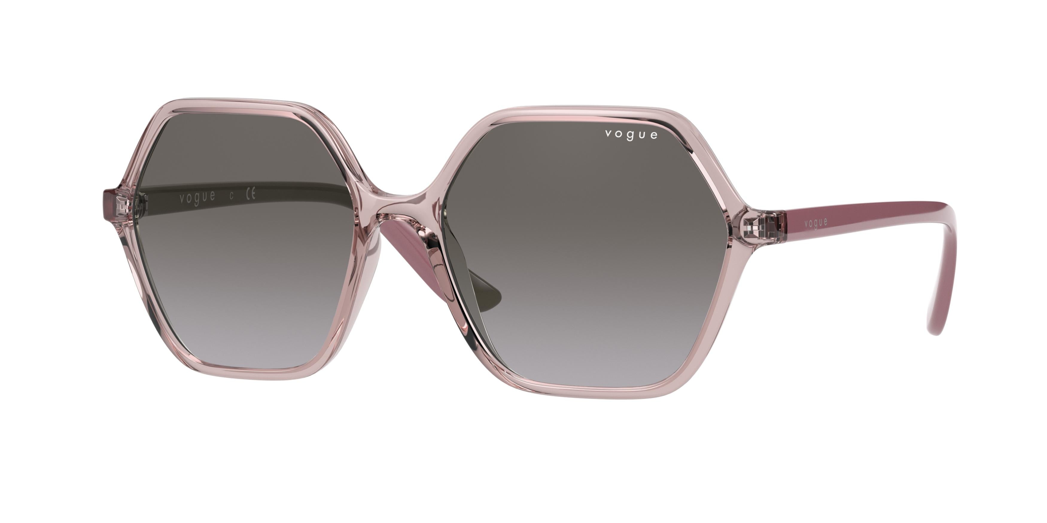 Vogue VO5361S Rectangle Sunglasses  28288H-Transparent Pink 55-140-16 - Color Map Pink