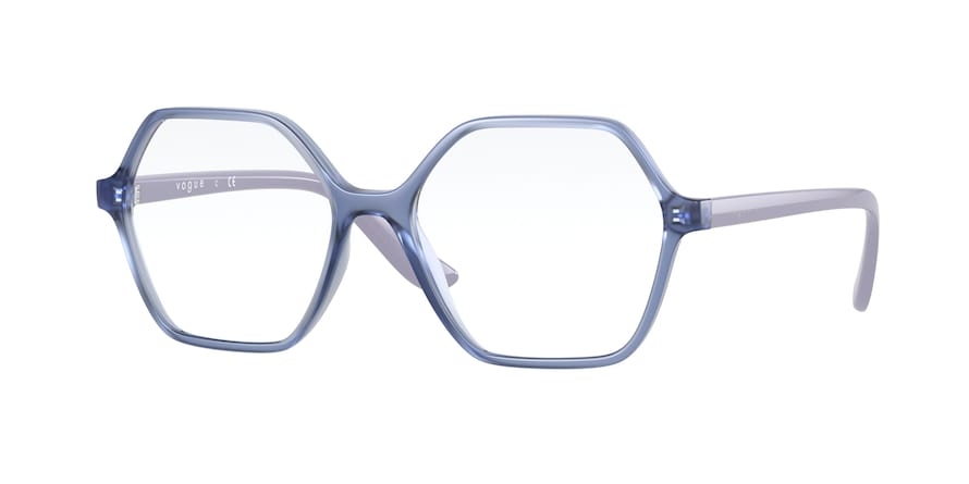 Vogue VO5363F Irregular Eyeglasses  2882-TRANSPARENT LILAC 54-16-140 - Color Map light blue