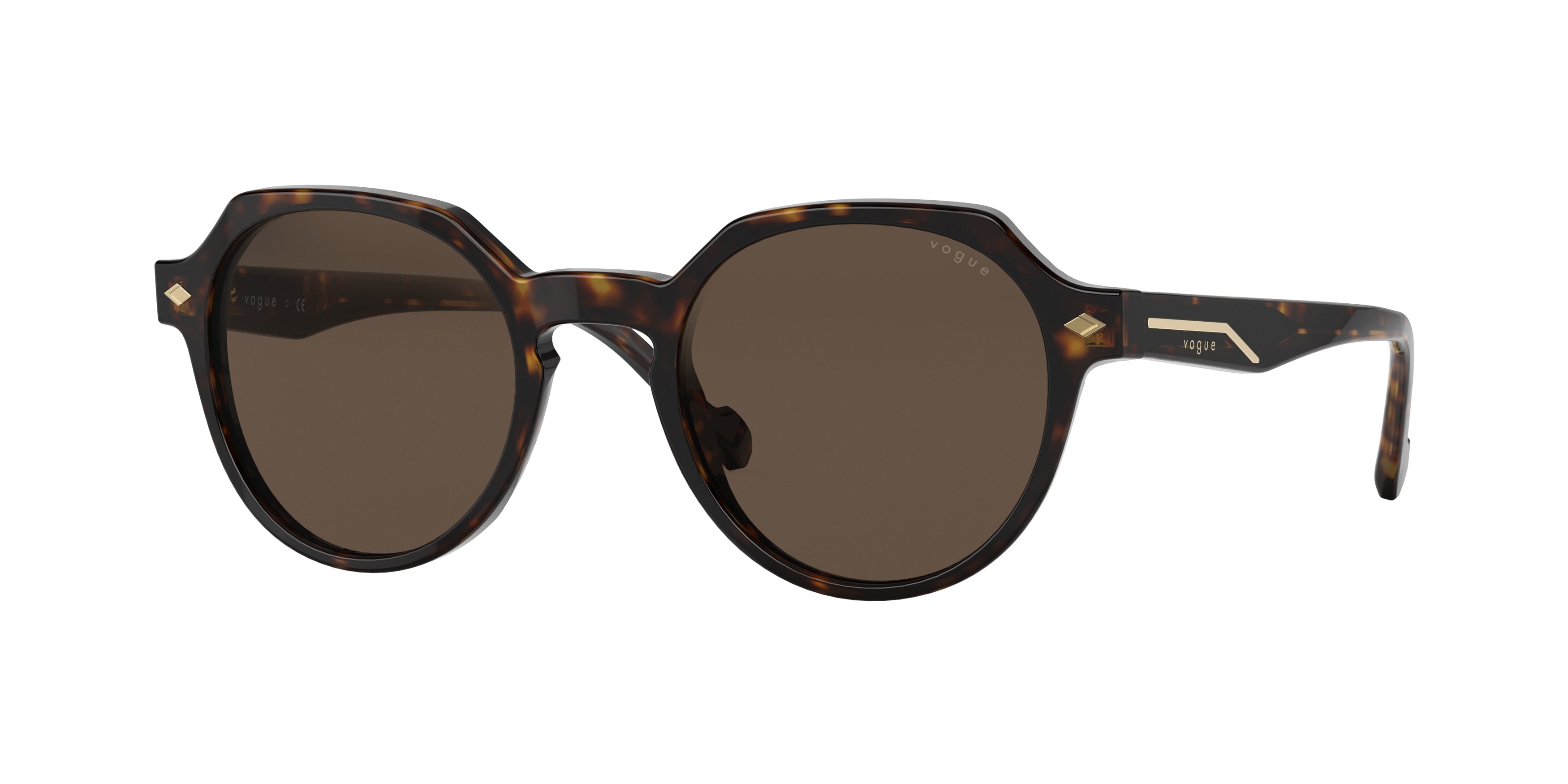 Vogue VO5370S Phantos Sunglasses  W65673-Dark Havana 48-145-21 - Color Map Brown