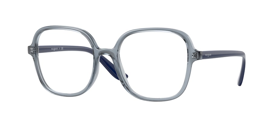 Vogue VO5373 Square Eyeglasses  2905-TRANSPARENT BLUE 53-18-140 - Color Map blue