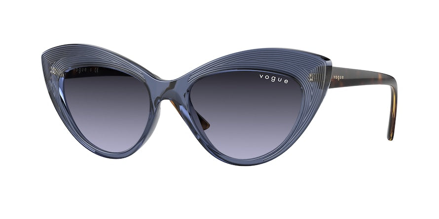 Vogue VO5377S Cat Eye Sunglasses  27624Q-TRANSPARENT BLUE 52-17-140 - Color Map blue
